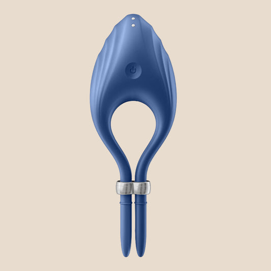 SATISFYER - VIBRADOR DE ANEL DUELISMO AZUL-1