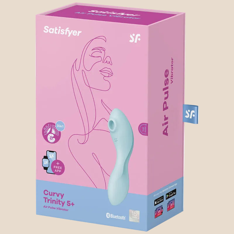 SATISFYER - CURVY TRINITY 5 ESTIMULADOR DE PULSO DE AR E APLICATIVO VIBRADOR AZUL-3