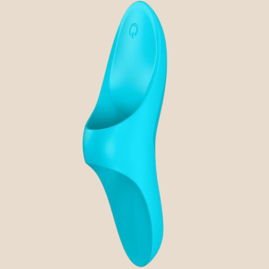 SATISFYER - VIBRADOR DE DEDO CON LUZ AZUL
