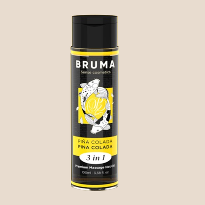 BRUMA - ACEITE DE MASAJE PREMIUM CON EFECTO CALOR Y SABOR A PIÑA COLADA, 3 EN 1
