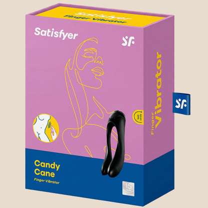 SATISFYER - VIBRADOR DE DEDO CANDY CANE PRETO-1
