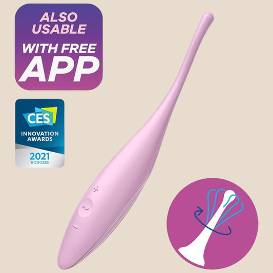 SATISFYER - VIBRADOR TWIRLING JOY CLIT TIP ROSA-0