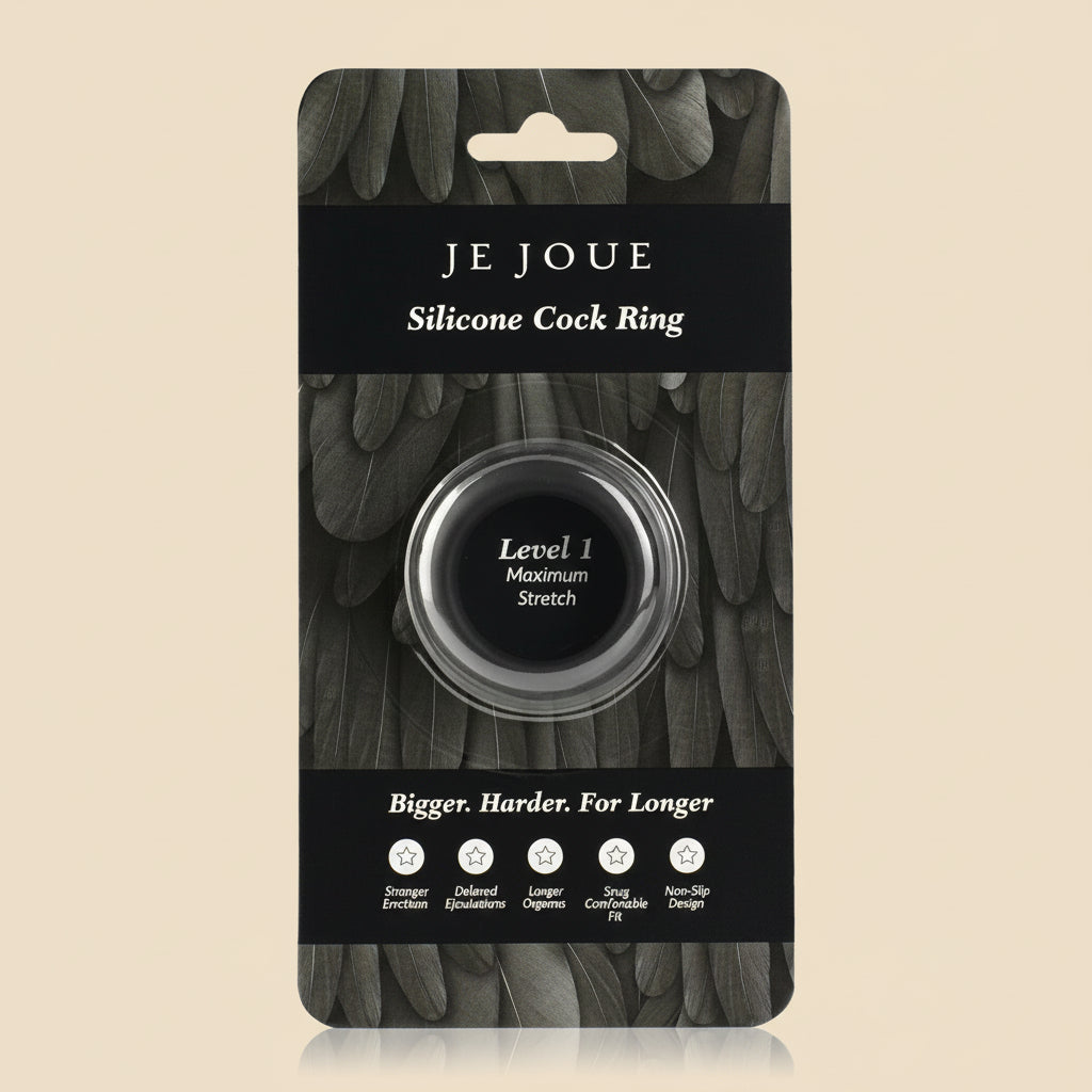 JE JOUE - ANEL DE GALO DE SILICONE DE ESTICAO MXIMA - PRETO-5