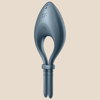 SATISFYER - APLICATIVO VIBRADOR DE ANEL BULLSEYE CINZA-0