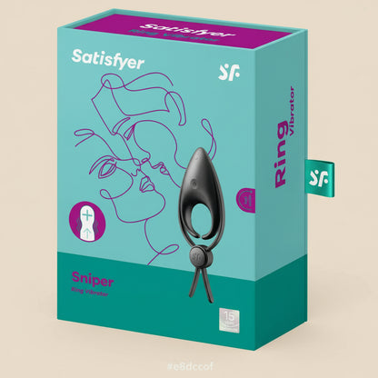 SATISFYER - VIBRADOR SNIPER RING PRETO-2