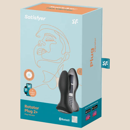 SATISFYER - ROTATOR PLUG 2+ APLICATIVO VIBRATÓRIO PRETO-4