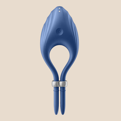 SATISFYER - VIBRADOR DE ANEL DUELISMO AZUL-1