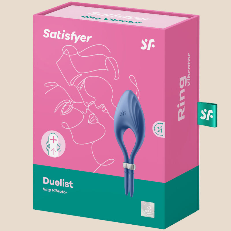 SATISFYER - VIBRADOR DE ANEL DUELISMO AZUL-3