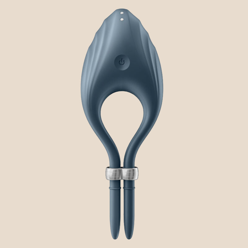 SATISFYER - VIBRADOR DE ANEL DUELISMO CINZA-1