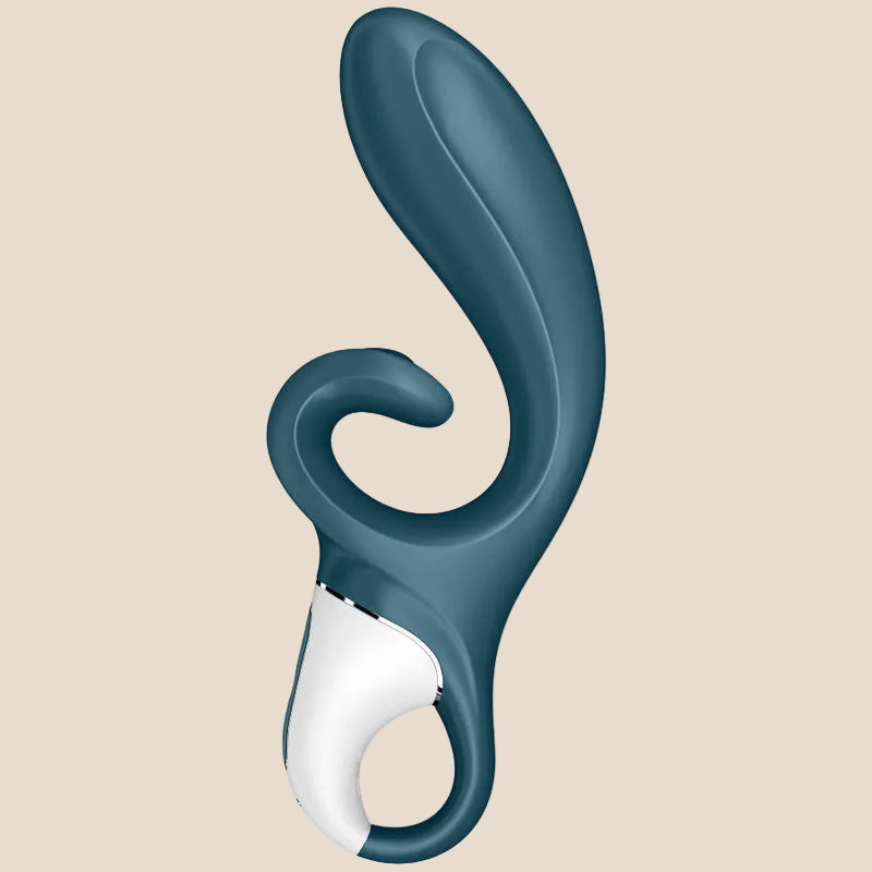 SATISFYER - APLICATIVO VIBRADOR HUG ME COELHO AZUL-1