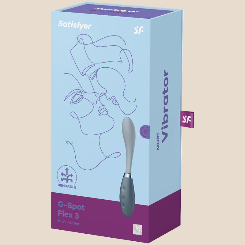 SATISFYER - MULTI VIBRADOR G-SPOT FLEX 3 CINZA-3