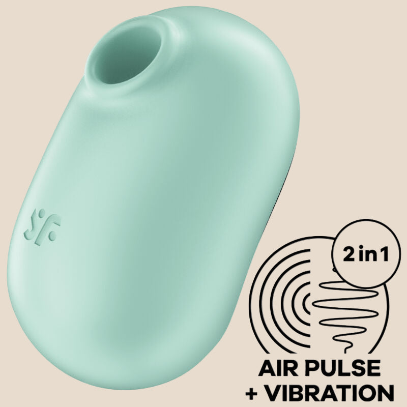 SATISFYER - PRO TO GO 2 ESTIMULADOR E VIBRADOR DE PULSO DE AR DUPLO VERDE-0