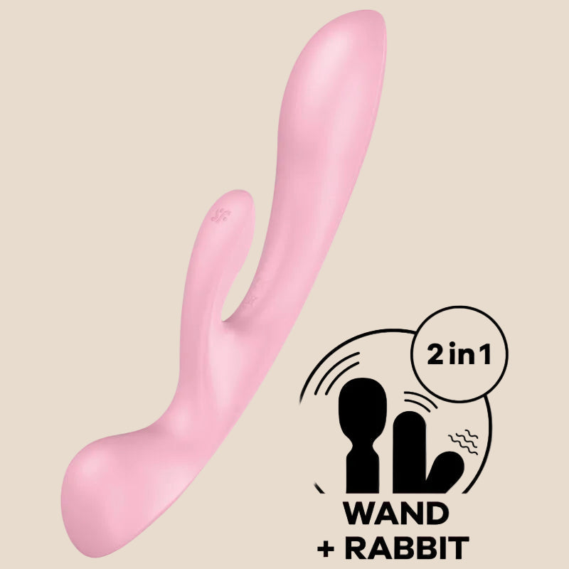 SATISFYER - VIBRAO HÍBRIDA TRIPLE OH ROSA-0
