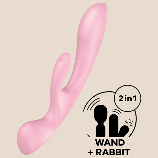 SATISFYER - VIBRAO HÍBRIDA TRIPLE OH ROSA-0