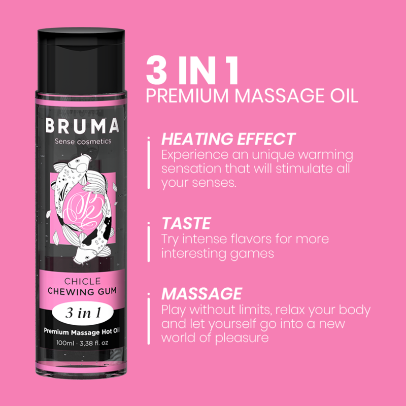 BRUMA - ÓLEO DE MASSAGEM PREMIUM EFEITO CALOR SABOR GOMA 3 EM 1 - 100 ML-3