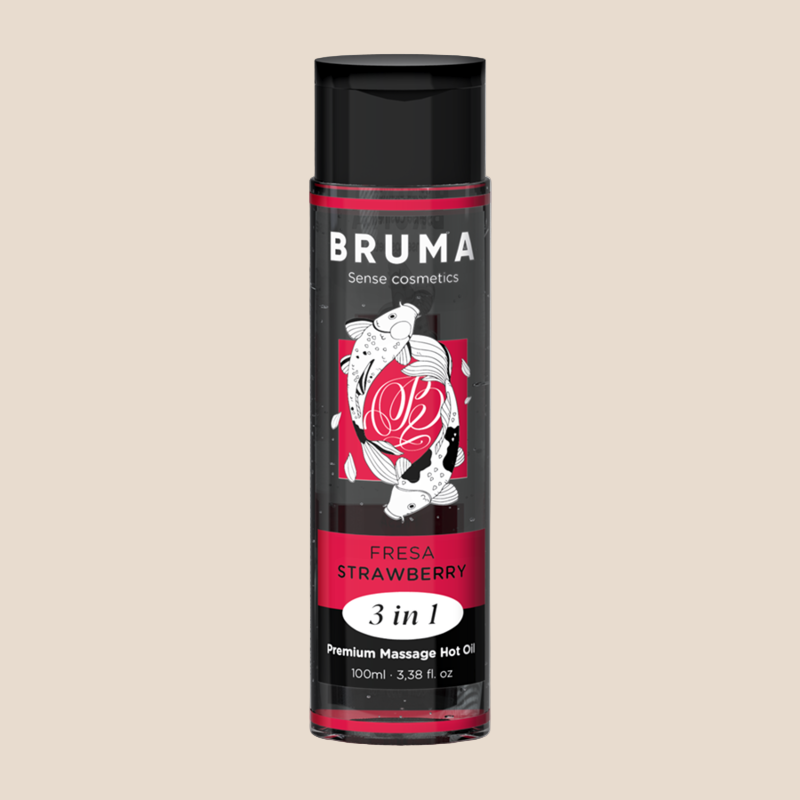 BRUMA - ÓLEO DE MASSAGEM PREMIUM EFEITO CALOR SABOR MORANGO 3 EM 1 - 100 ML-0