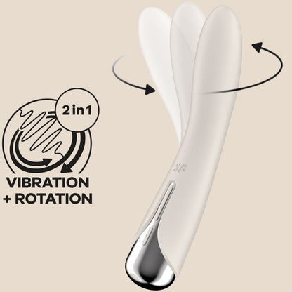 SATISFYER - VIBRADOR ROTADOR BEGE SPINNING VIBE 1 G-SPOT BEIGE-5