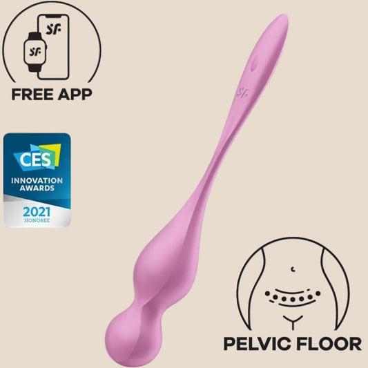 SATISFYER - BOLAS DE KEGEL VIBRANTES LOVE BIRDS ROSA-0