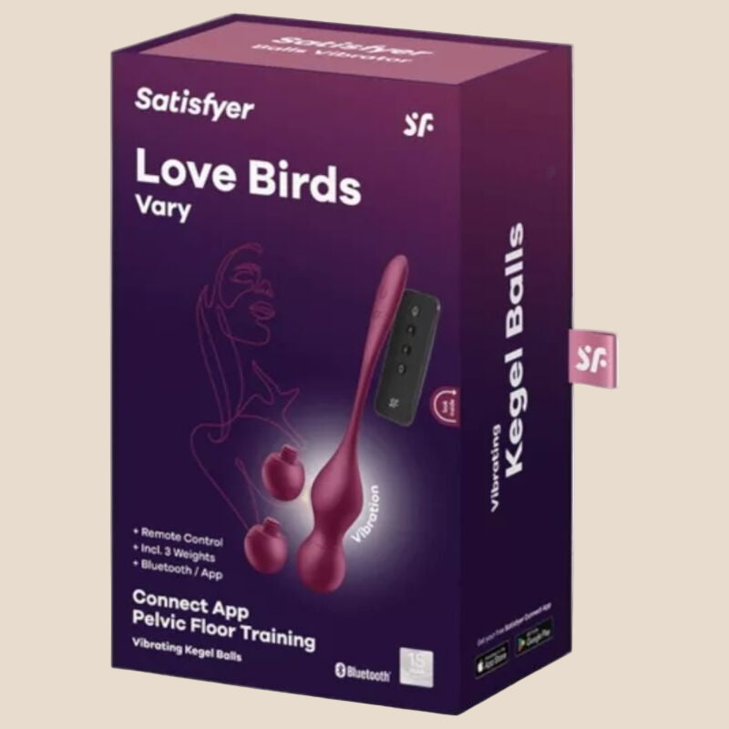 SATISFYER - LOVE BIRDS VARY BOLAS VIBRATÓRIAS APLICATIVO GRATUITO VINHO TINTO-4
