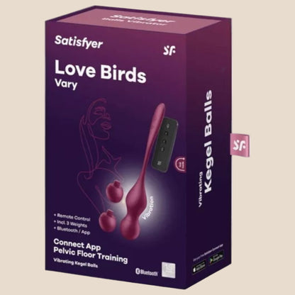 SATISFYER - LOVE BIRDS VARY BOLAS VIBRATÓRIAS APLICATIVO GRATUITO VINHO TINTO-4