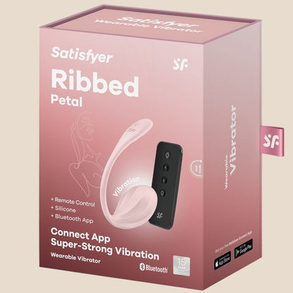 SATISFYER - RIBBED PETAL ESTIMULADOR DE CONTROLE REMOTO G POINT ROSE COM APLICATIVO GRATUITO-6