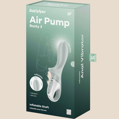 SATISFYER - AIR PUMP BOOTY 3 VIBRADOR ANAL INFLÁVEL GREYGREEN-5