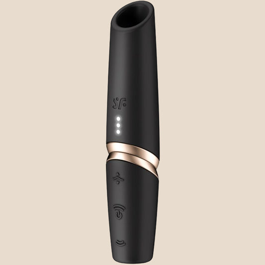 SATISFYER - ESTIMULADOR DE CLITÓRIS PERFECT KISS WAVE PRETO / DOURADO-0