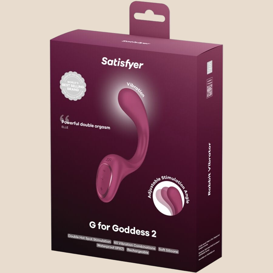 SATISFYER - G FOR GODDESS 2 RABBIT VIBRATOR BOTTLE BORDEAUX-5