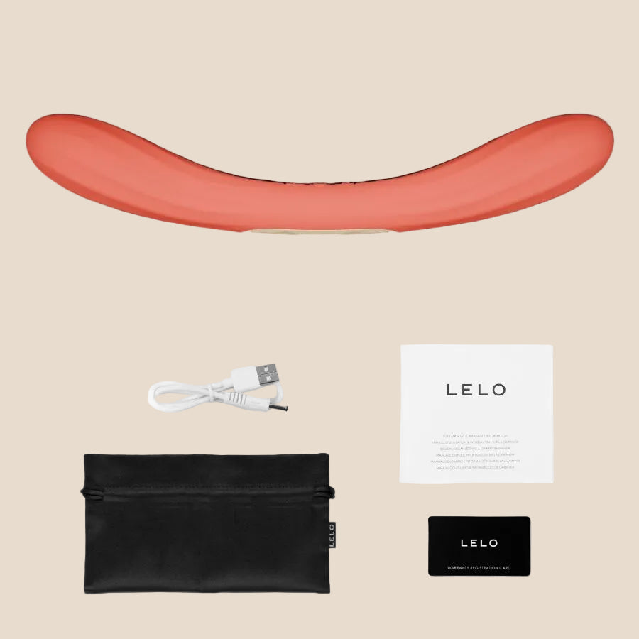 LELO - BOOMERANG VIBRADOR DE PONTA DUPLA VERMELHO CORAL-3