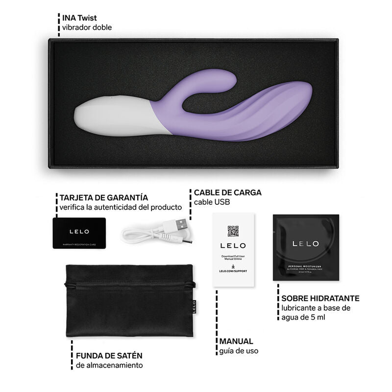 LELO - INA TWIST VIBRADOR DUPLO COELHO PARA PONTO G E CLITÓRIS LAVANDA-5