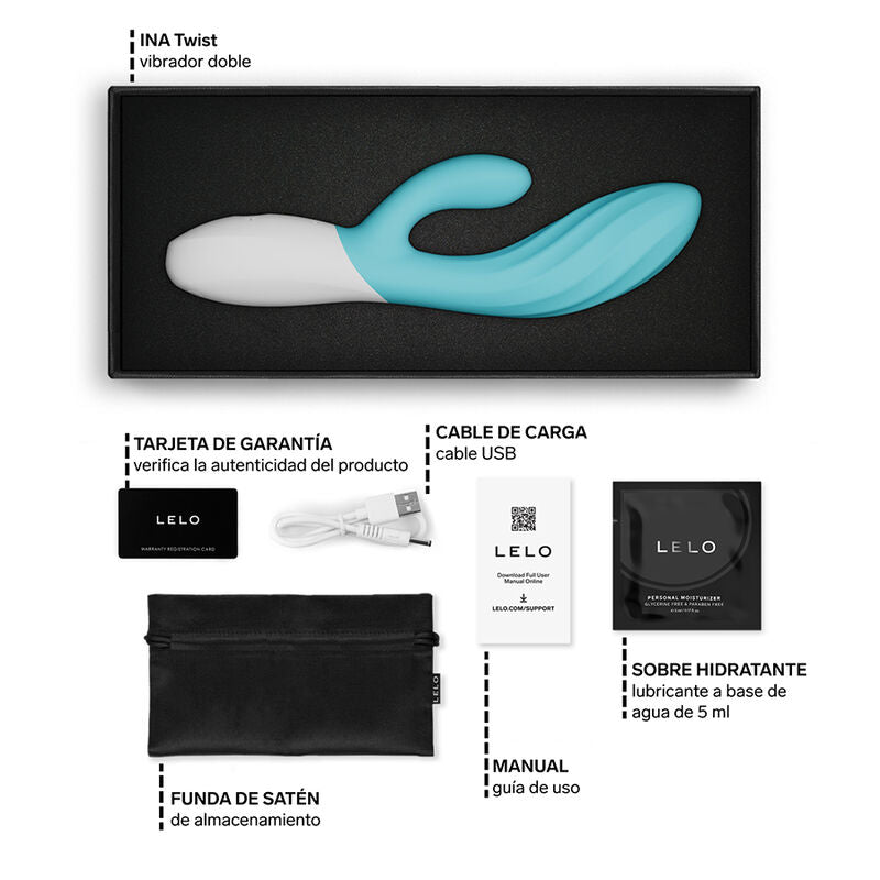 LELO - INA TWIST VIBRADOR DUPLO COELHO PARA PONTO G E CLITÓRIS AZUL-5