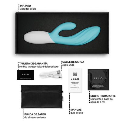 LELO - INA TWIST VIBRADOR DUPLO COELHO PARA PONTO G E CLITÓRIS AZUL-5