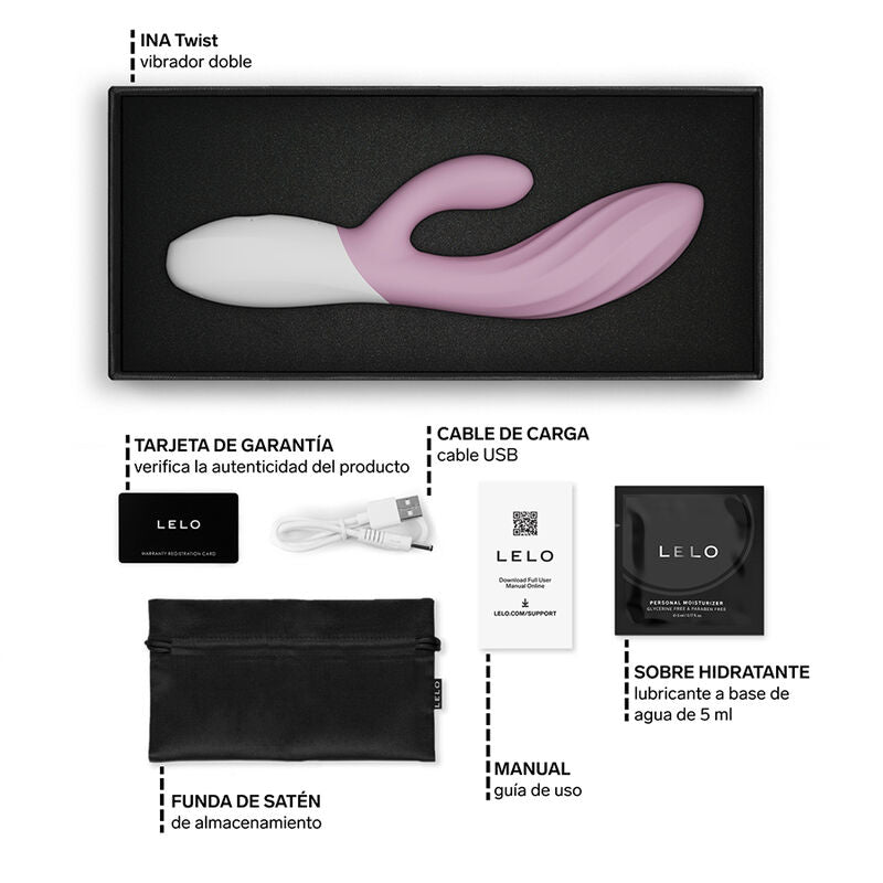 LELO - INA TWIST VIBRADOR DUPLO COELHO PARA PONTO G E CLITÓRIS ROSA-5